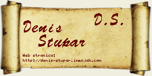 Denis Stupar vizit kartica